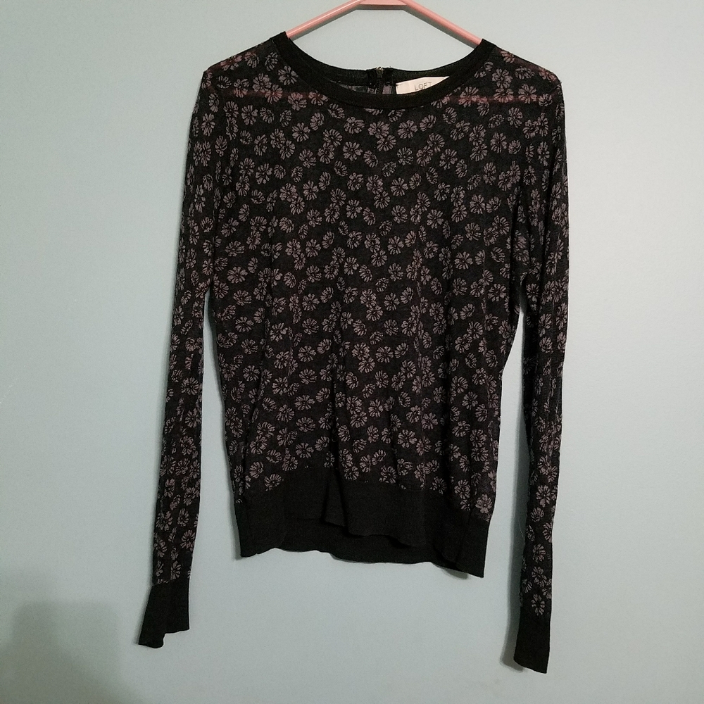 Sheer LOFT floral sweater